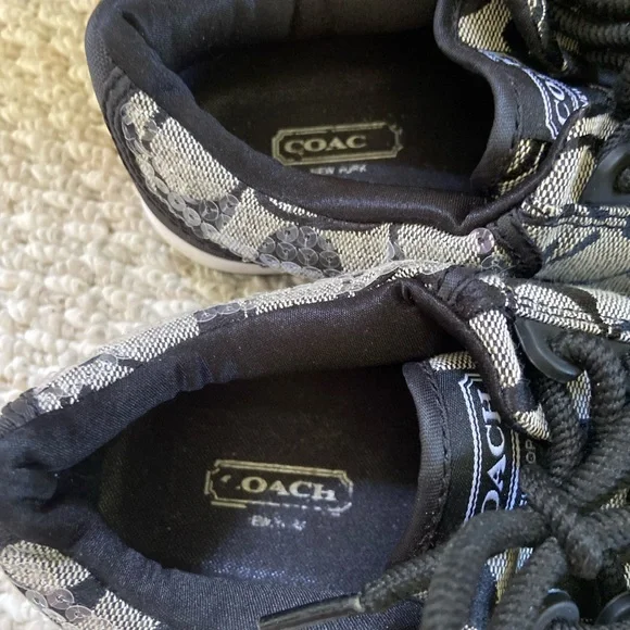 Authentic Coach Sequined Sneakers A2623 Karine SZ. 7.5 - Picture 4 of 7